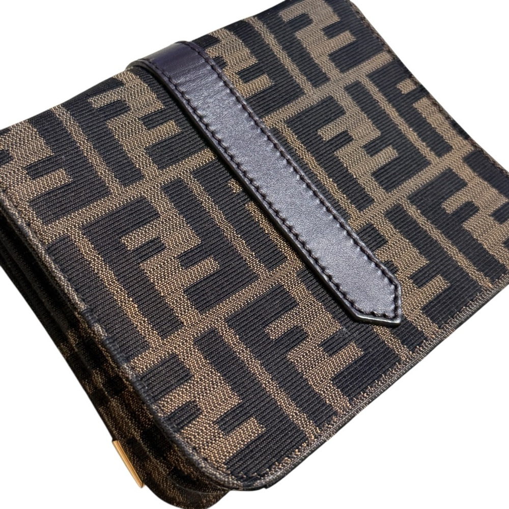 Auth Rare Fendi zucca Double Baguette Crossbody Bag Small adjustable shoulder - Picture 14 of 16